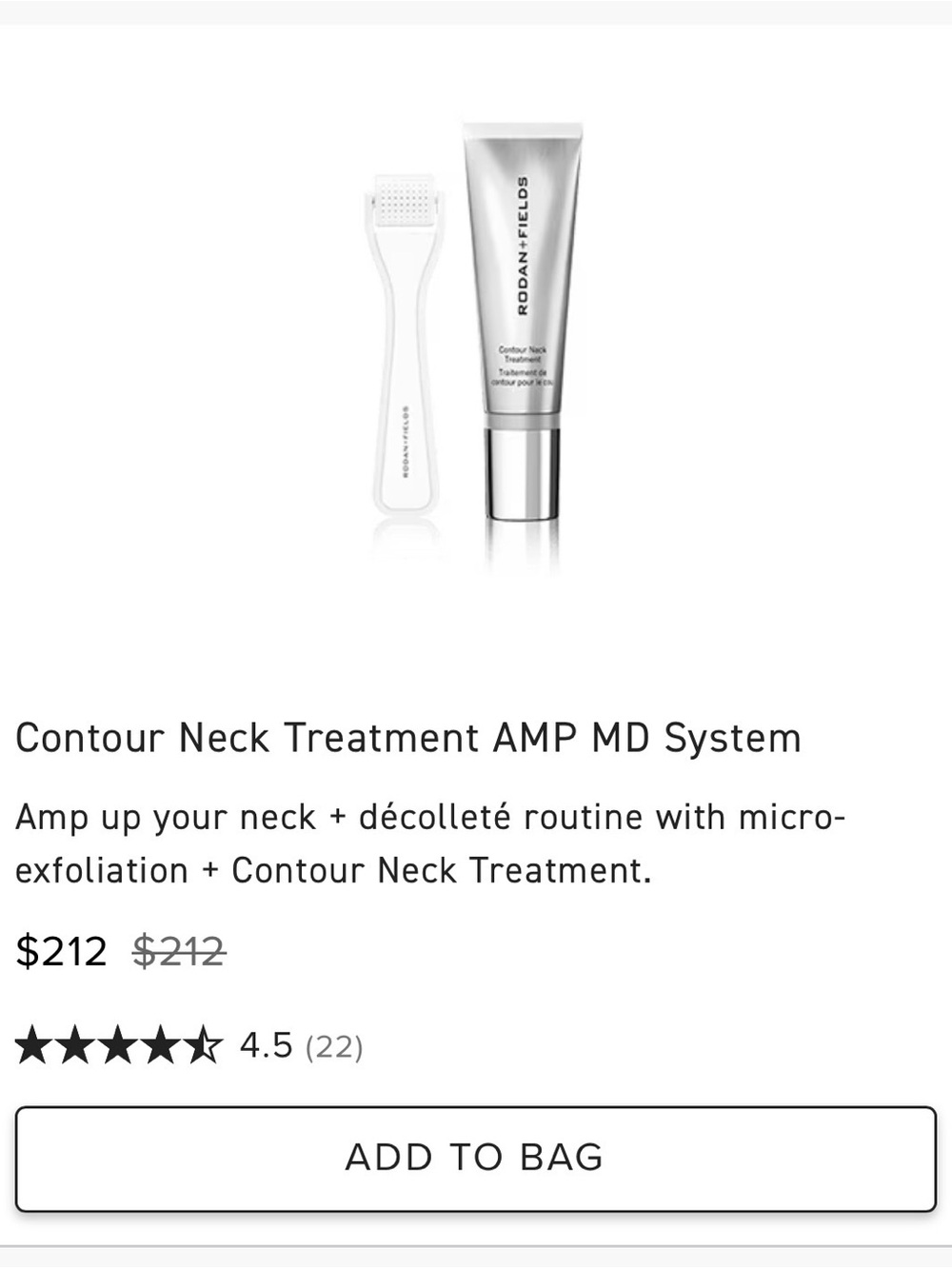 Rodan + Fields Contour Neck Treatment and Dermaroller Skincare Kit